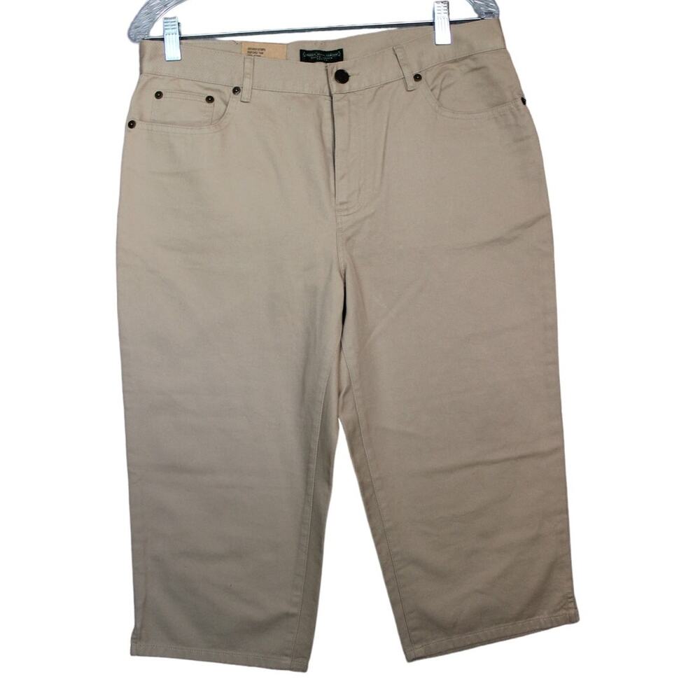 Lauren Jeans Co.  Classic Rise Mid-Calf tan Chino NWT Womens Size 10 Petite‎